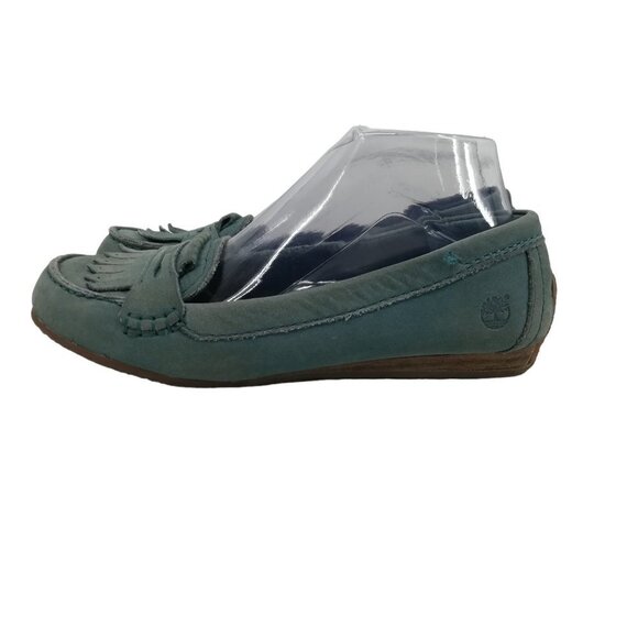 Timberland Womans Blue Penny Loafer Driving Shoes Moccasins Size 8 Leather Suede - Picture 6 of 11
